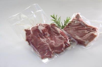 Two raw pieces of meat wrapped in foil