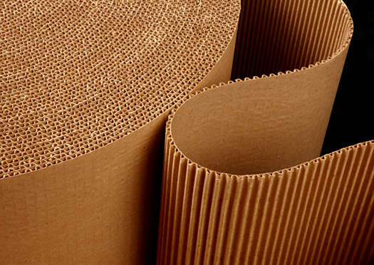 Rolled up corrugated board