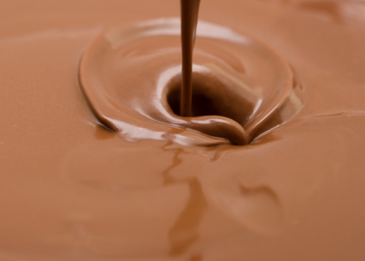 Nahaufnahme von flüssiger Schokolade