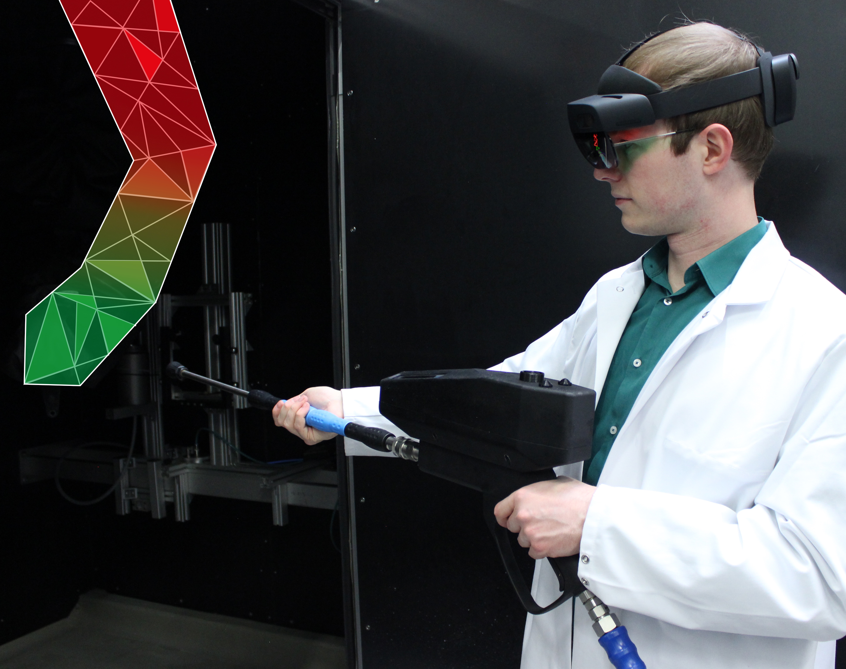 Virtueller Reinigungsassistent "Clean Assist" Forschender nutzt die intelligente Reinigungslanze.