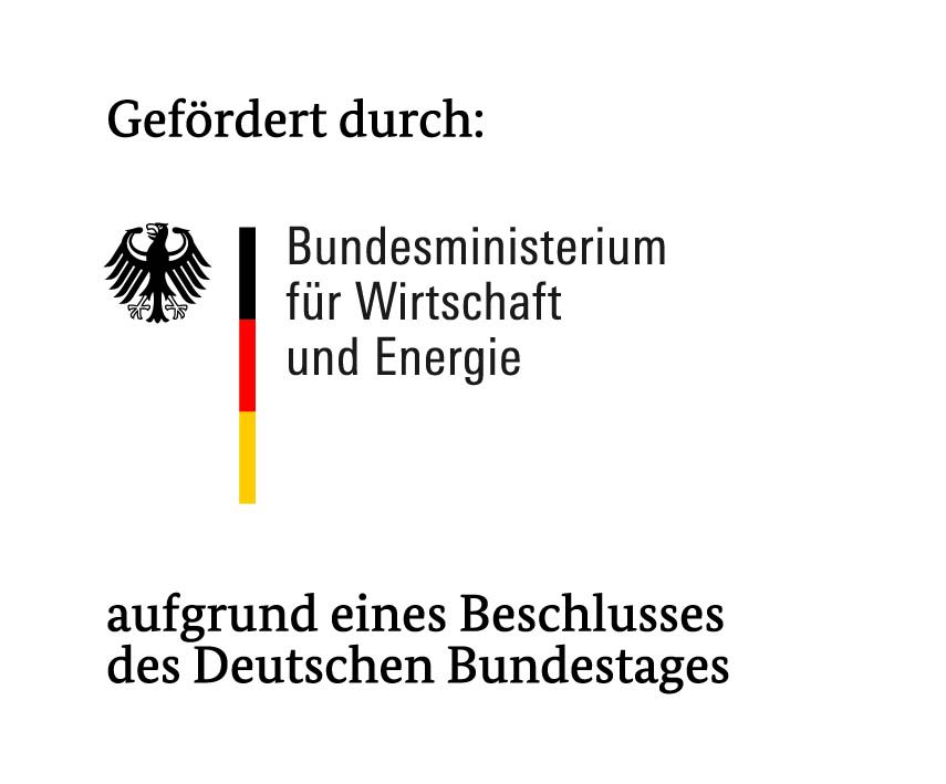 Förderlogo BMWE Bundesministerium für Wirtschaft und Energie Logo des BMWE als Hinweis auf die Förderung
