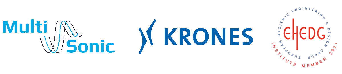 Logos der Sponsoren der FCFP: Multi Sonic, KRONES, EHEDG