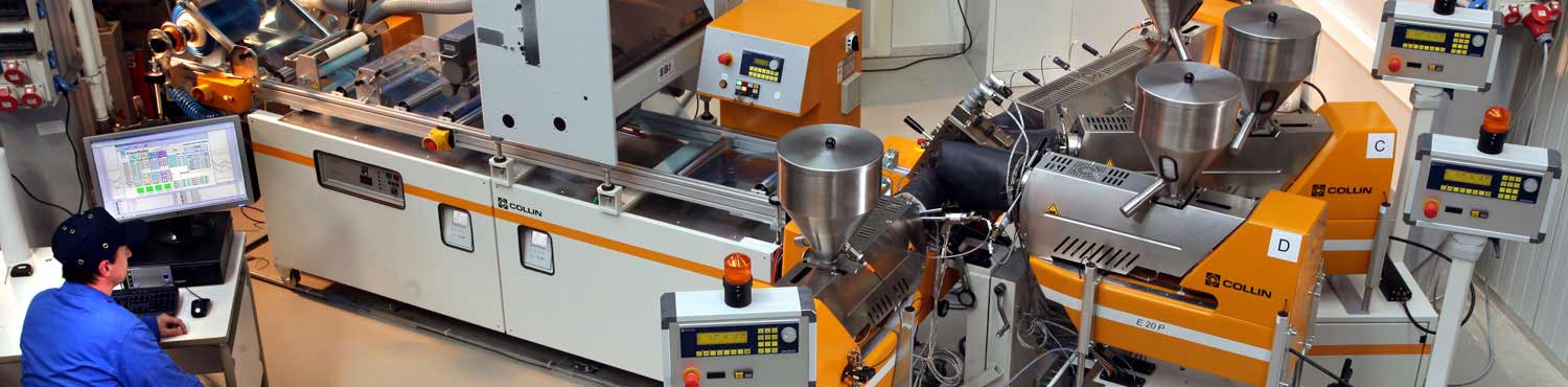 Extrusionsanlage Herstellung von Kunststoffolien an einer 7-Schicht Coextrusionsanlage