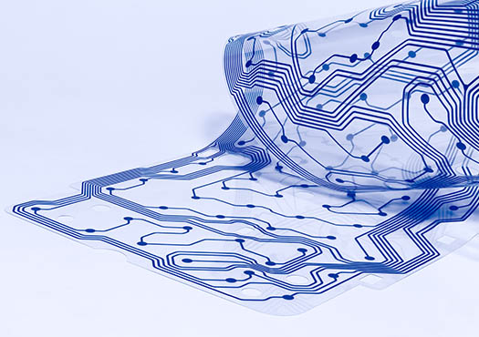 Gedruckte Elektronik auf Folie als Bild für funktionelle Materialien