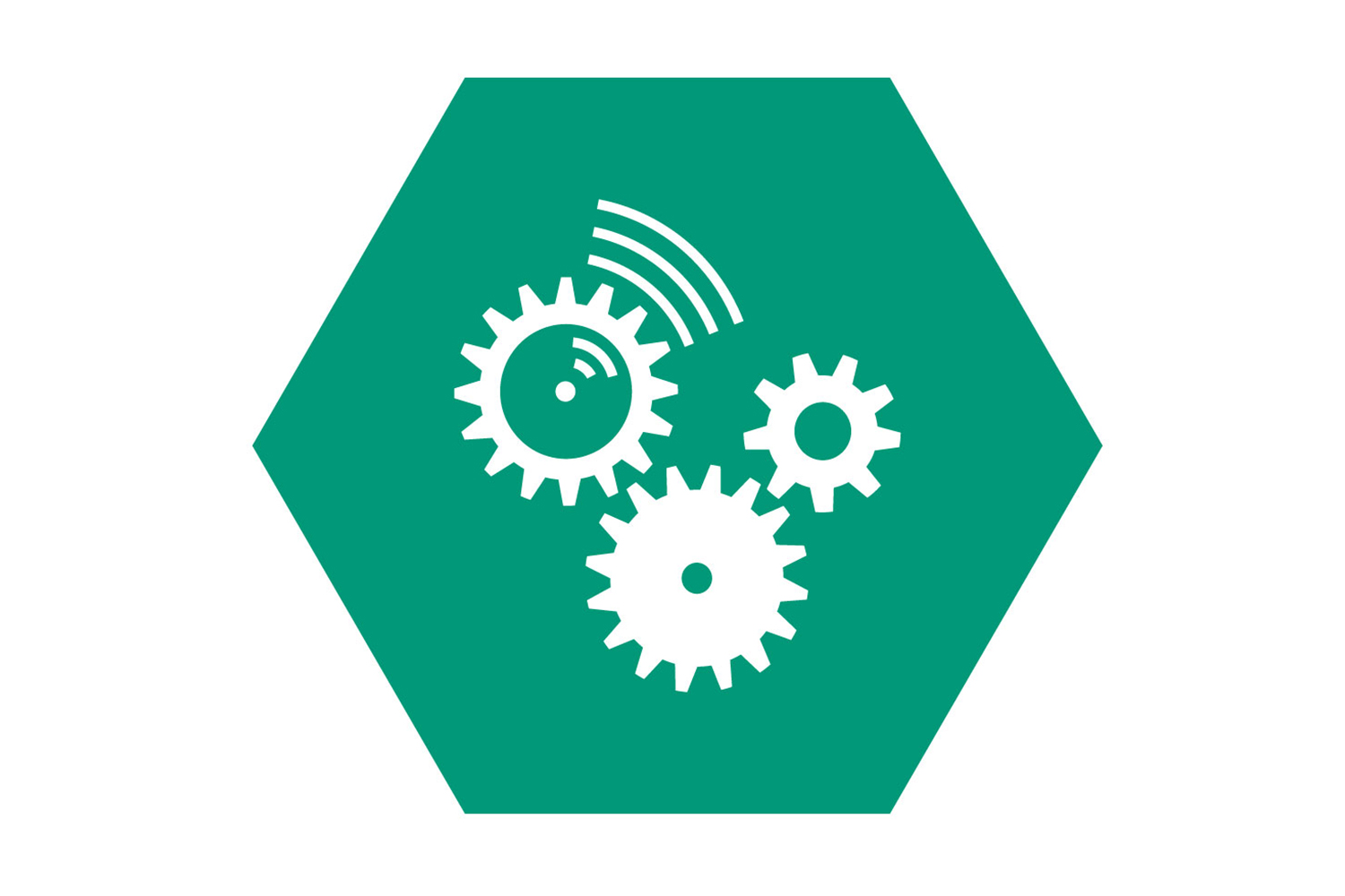Hexagonal icon with intermeshing gears represents the Processing Machinery business field