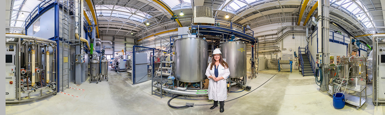 Panoramic image of the pilot plant for the production of food ingredients at Fraunhofer IVV