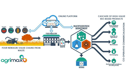 Diagram of the processing of biological waste into high-quality products