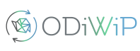 Das Logo des Digital GreenTech-Projekt ODiWiP ist grün, blau und grau und stellt die Verbindung von Recycling und Digitalisierung dar.