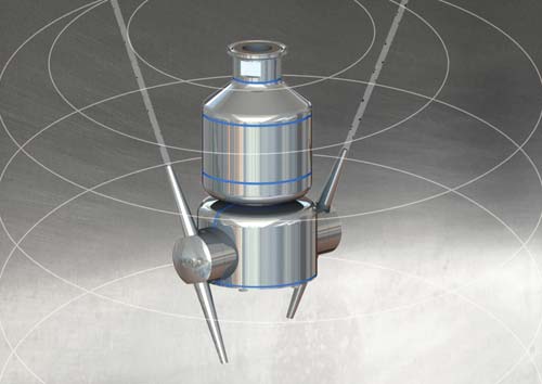 Double helix jet cleaner with water jet